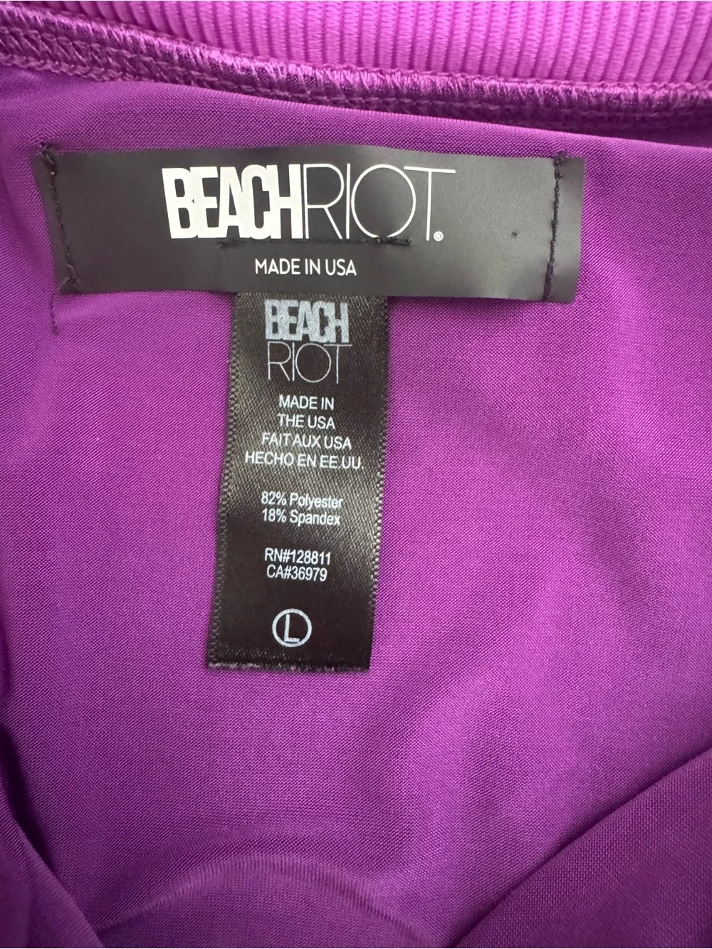 Beach Riot Scoop Neck Top & High Waist Bikini Bottom Set Size Large Purple - Picture 8 of 9